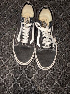 Vans Black and White Old Skool Low-Top Sneakers